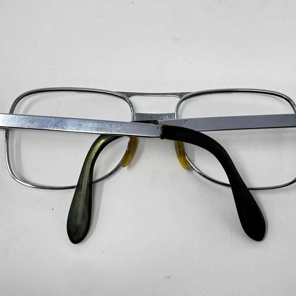 Vintage Univis UF150 USA Silver Eyeglass Frames 53-19-140 Double Bridge